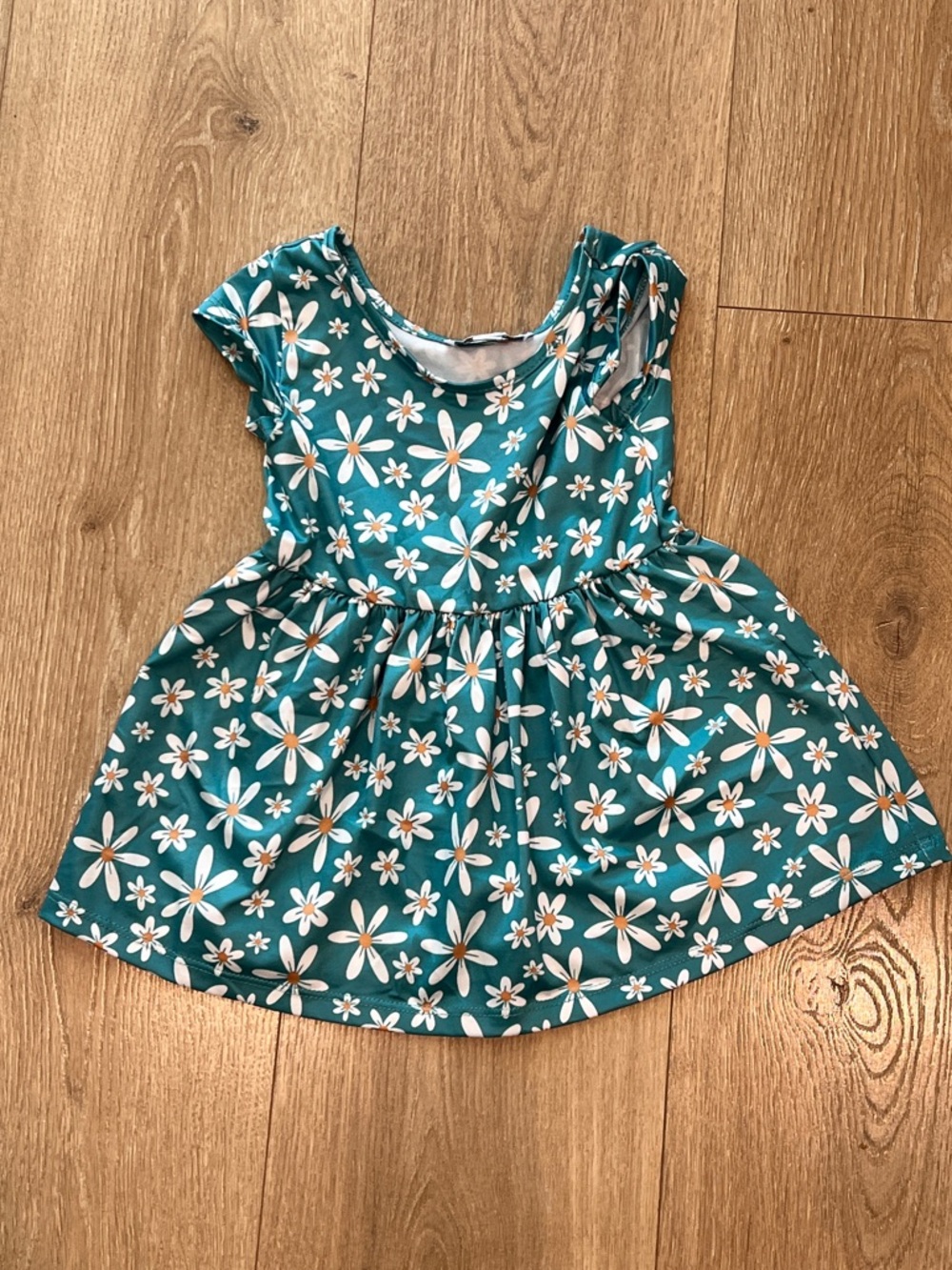 Baby Girls' Teal Daisy Print Casual Dress